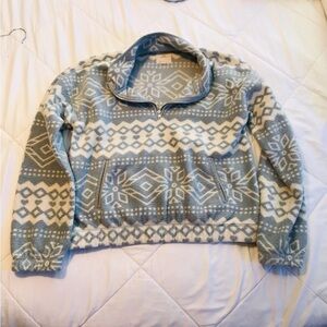 Thread and Supply Fleece Jacket Pullover with Zipper Sky Style